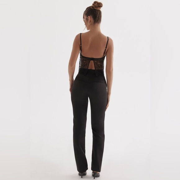 HOUSE OF CB / NWT Tansy Black Satin Trousers XS - Picture 2 of 6